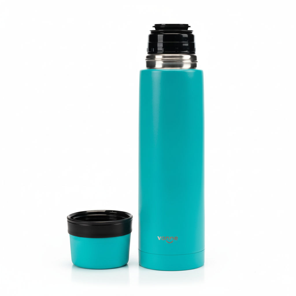 Termo de Acero Inoxidable 1000 ml Vonne Turquesa – Doble Pared AISI 304 - Fondo blanco