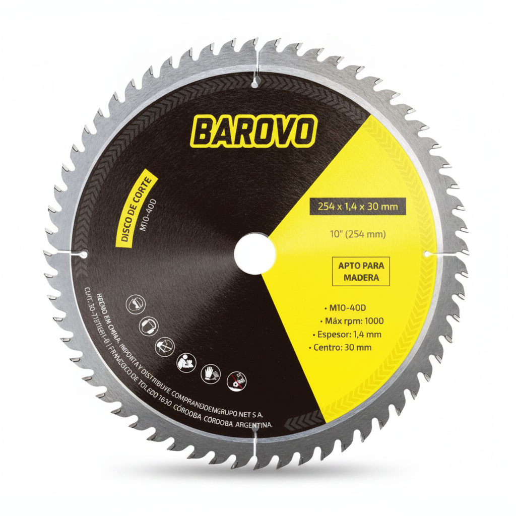 Disco de Sierra Circular para Madera 10″ (254 mm) – 40 Dientes