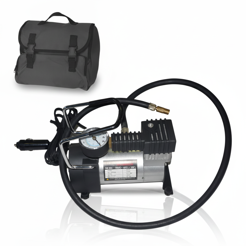 Compresor de Aire 12 V para 4x4 con Manómetro y Bolso de Transporte – IAEL (VA-037)