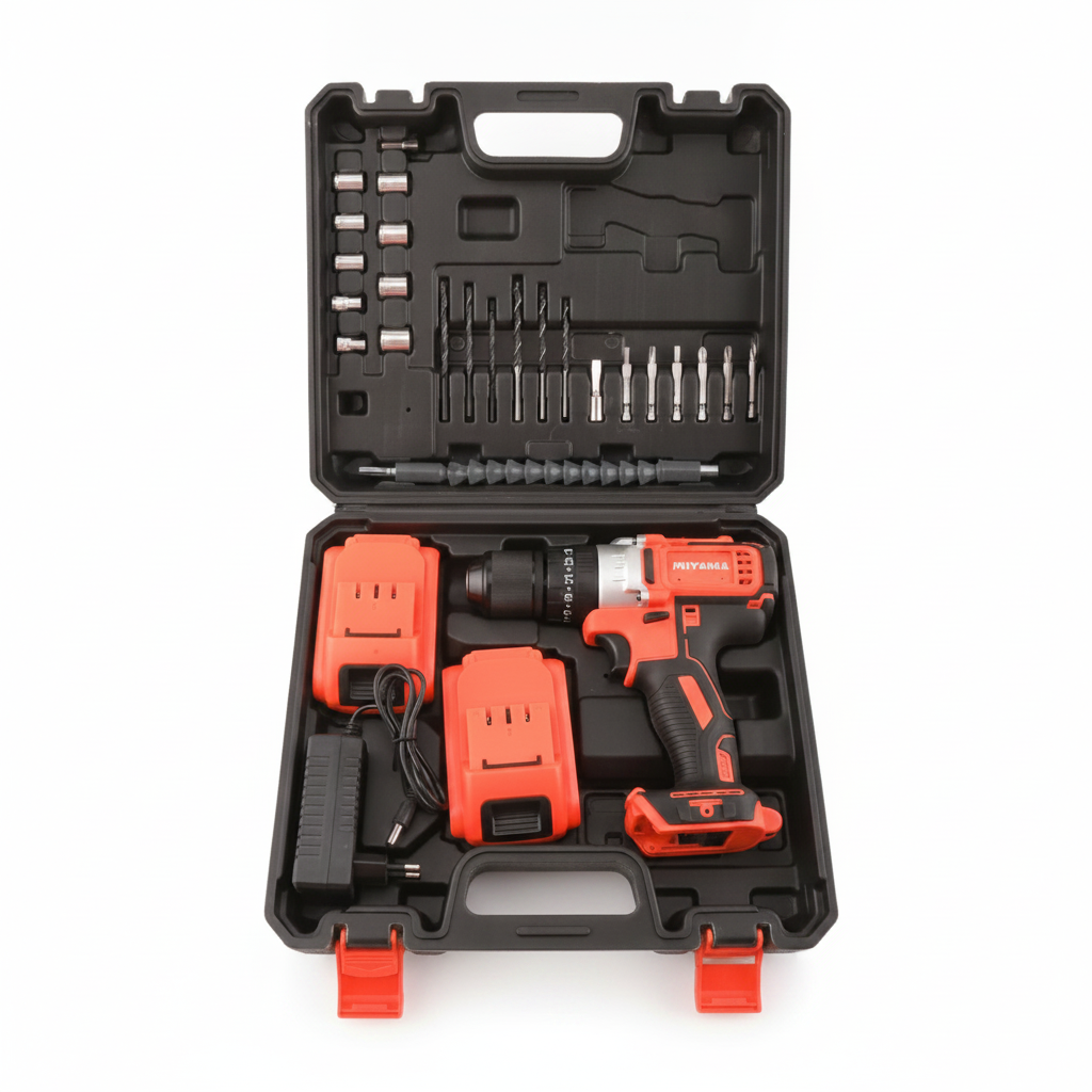 Taladro percutor inalámbrico 18 V - 13 mm con maletín y acc