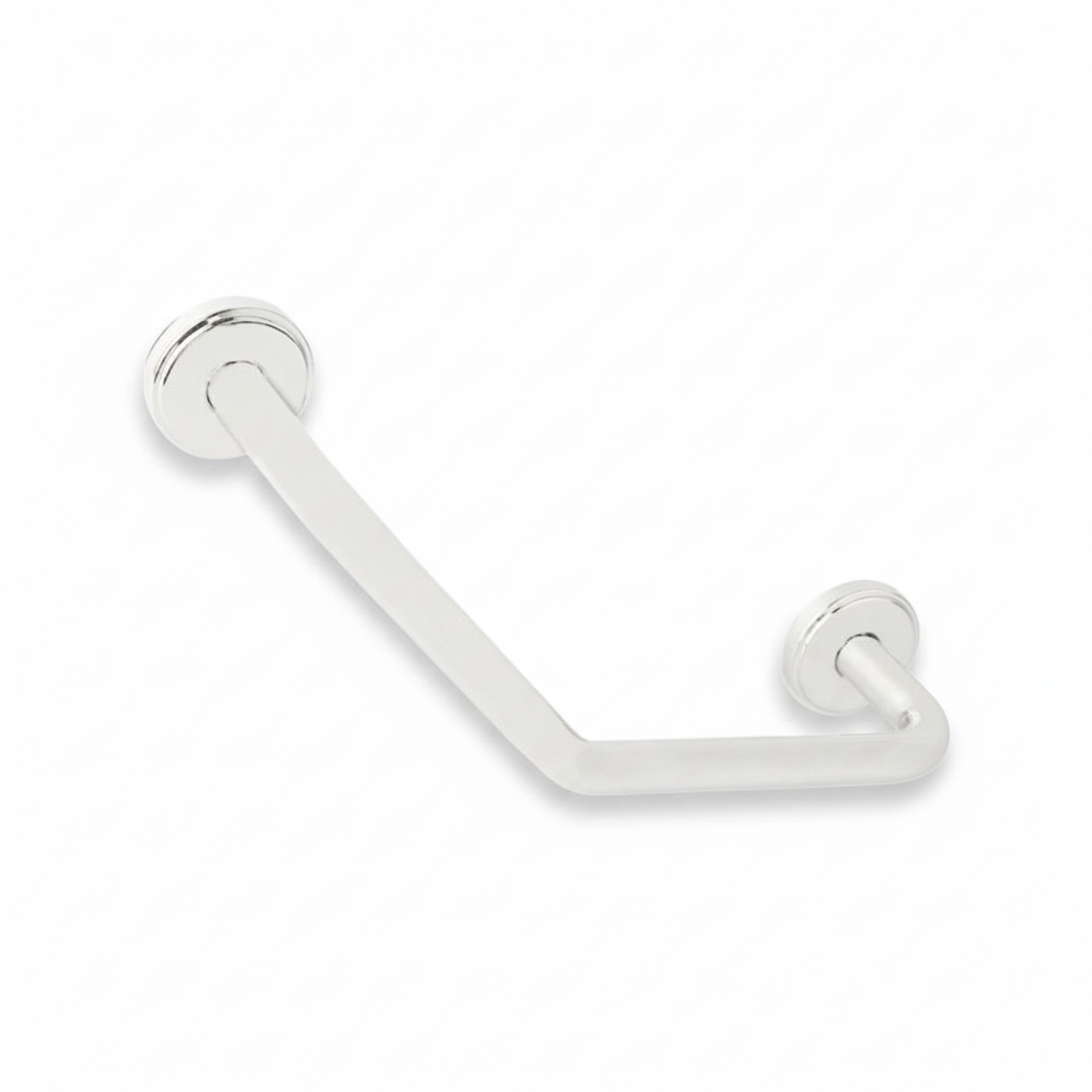 Agarradera Angular de Seguridad 45 cm en Acero Inoxidable 304 – Acabado Blanco