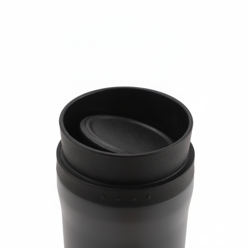 Vaso Térmico 480 ml Tapa 360° Vonne Gris – Doble Pared Acero Inoxidable AISI 304 - Fondo blanco