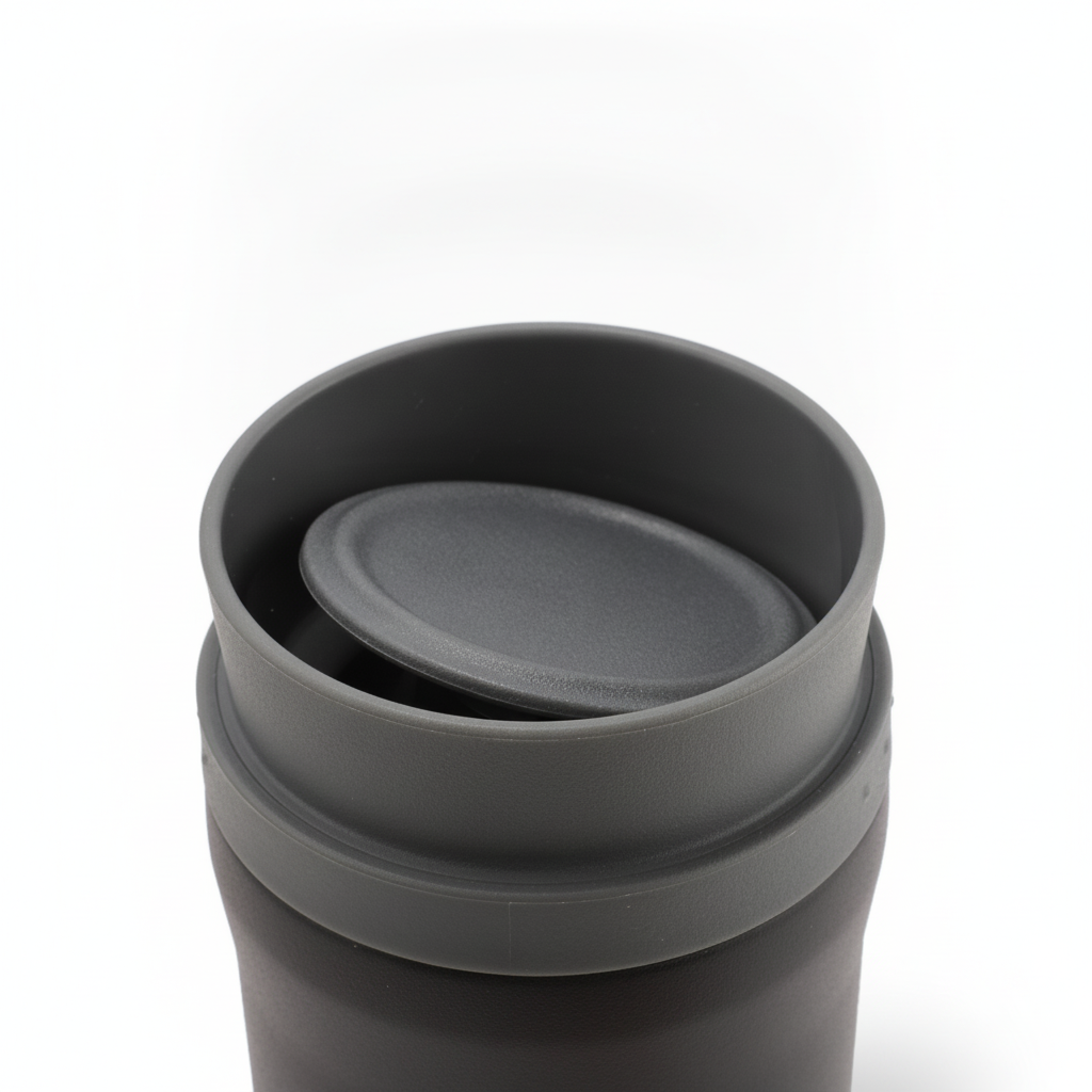 VASO TERMICO 480CC 360G NEGRO - Fondo blanco