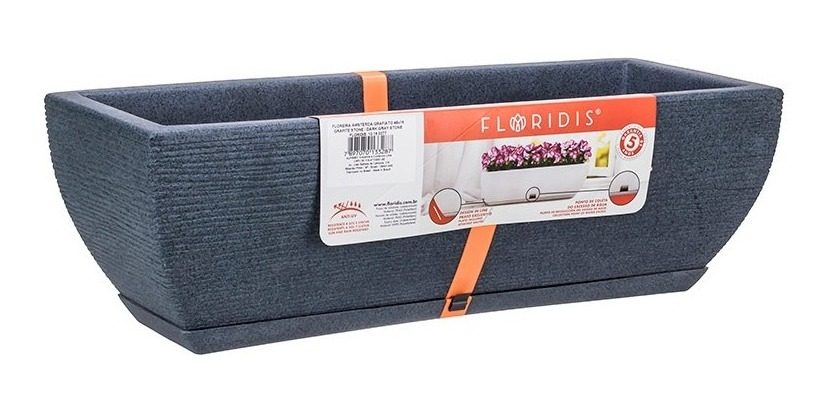Maceta Jardinera Floridis Amsterdam 75×25cm Gris Grafito - 2