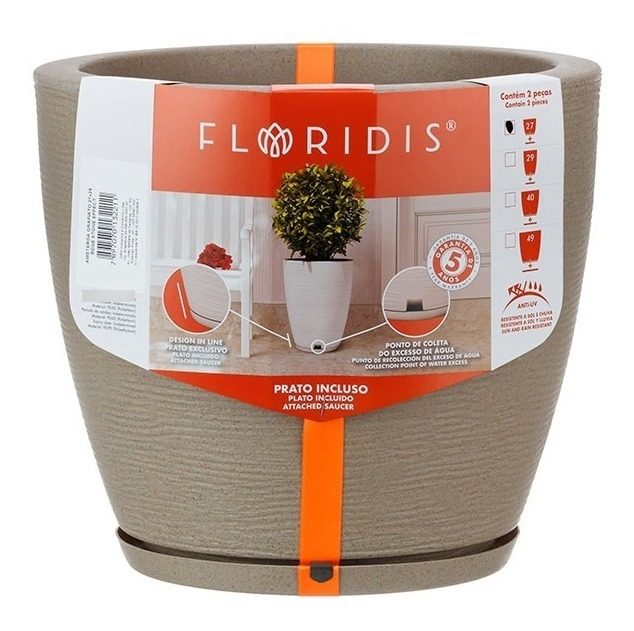 Maceta Floridis Amsterdam 27×28cm Beige - 2