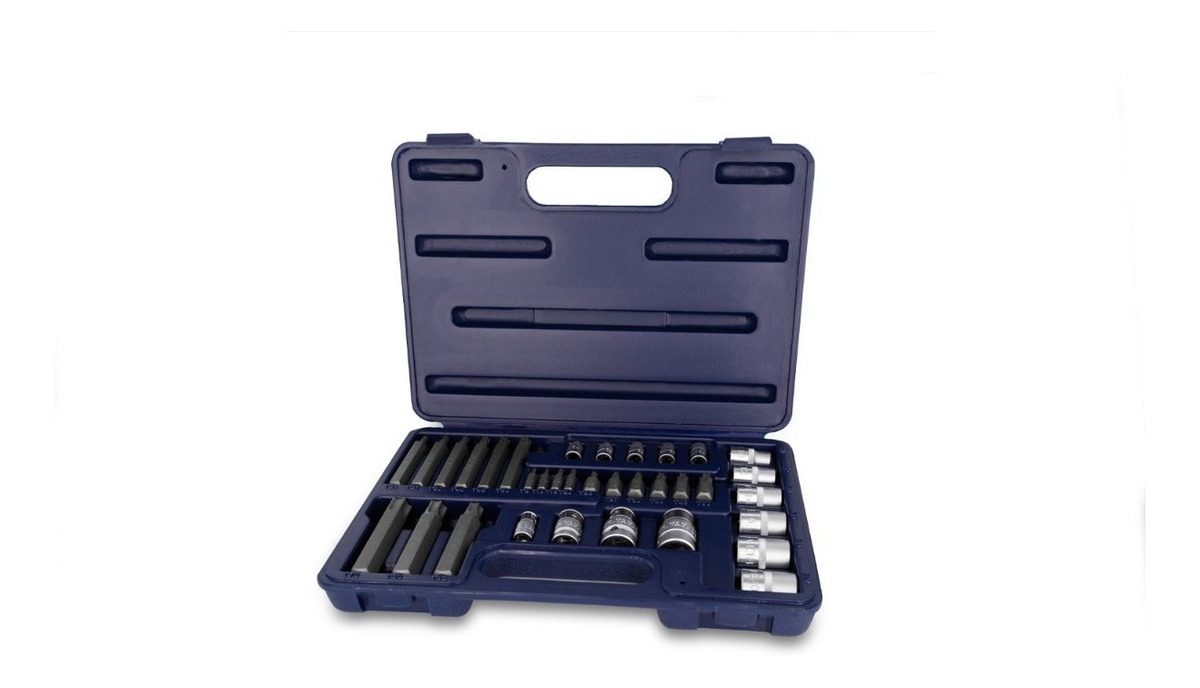 Juego De Bocallaves Y Puntas Tamper Torx 34 Piezas C/caja