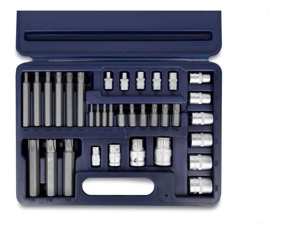 Juego De Bocallaves Y Puntas Tamper Torx 34 Piezas C/caja - 1