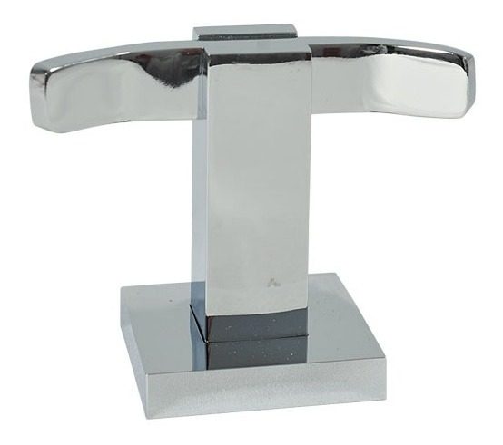 Percha Para Baño Doble Metalica Linea Loto 4,7x6,8×8,6cm Plateado