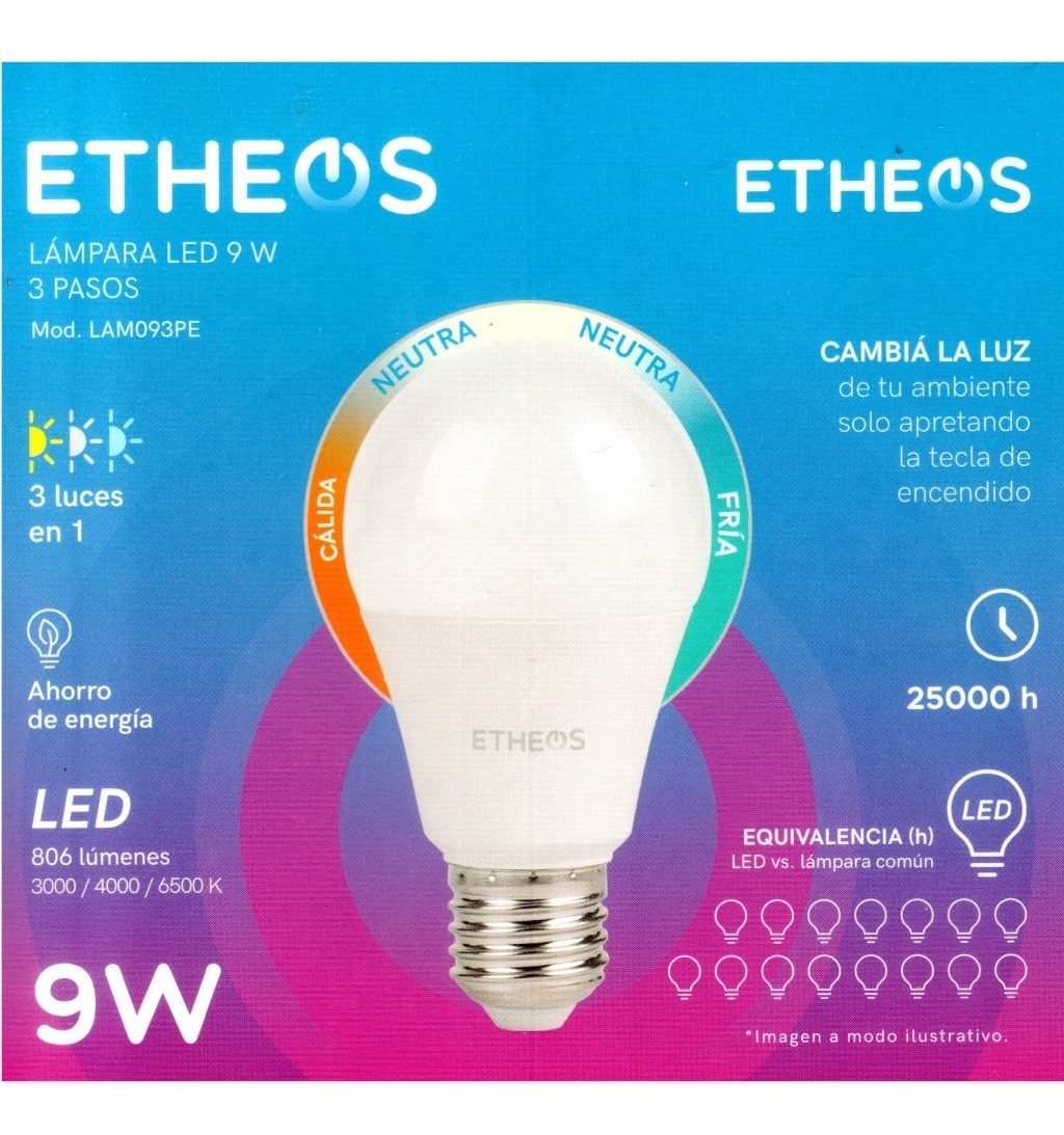 Lámpara Led Etheos 9w 220v E27 3 Pasos (fría Neutra Cálida)  Neutra/calida/fria - 2