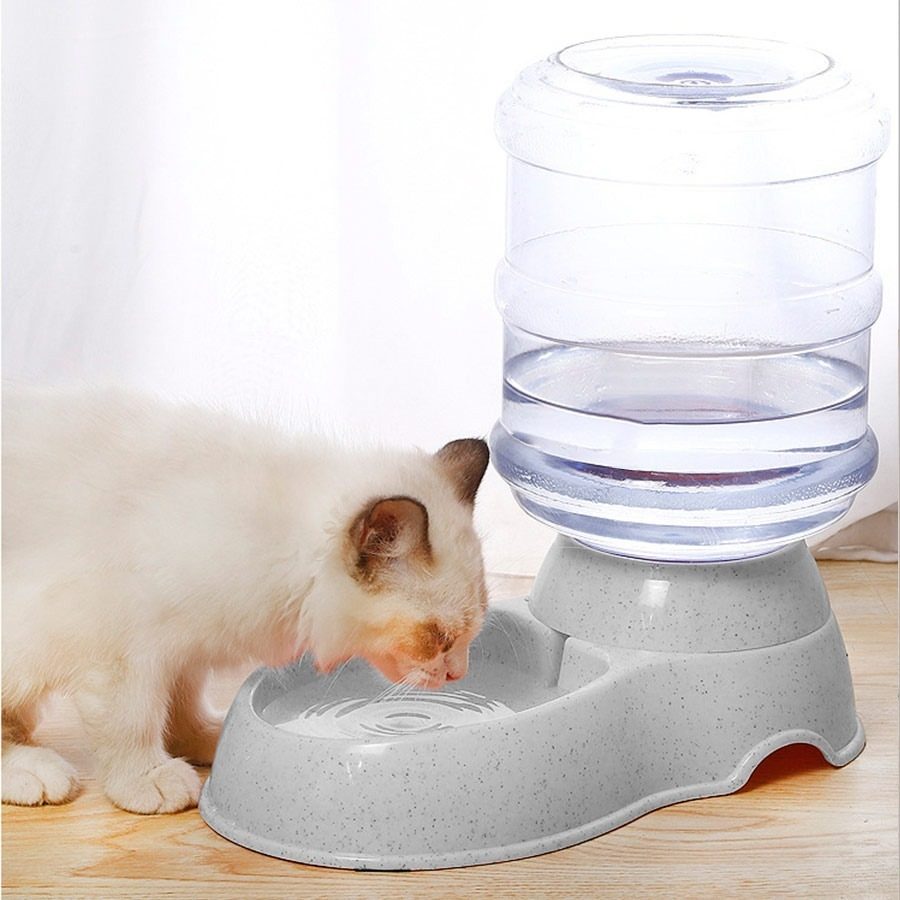 Set Comedero Y Bebedero Dispenser Automatico 3.8lts  Gris - 4