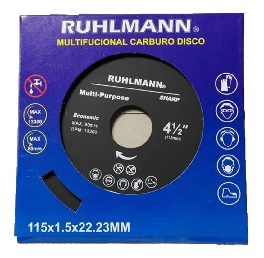 Disco Corte Madera Multifuncional Carburo 115mm Diam 22.23mm - 1