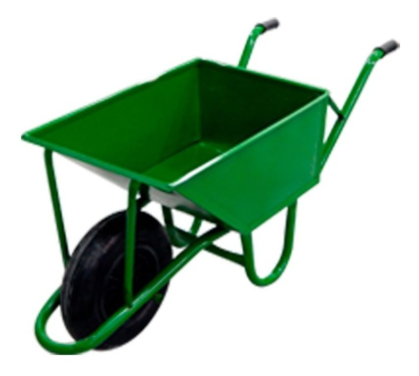 Carretilla 85 Litros Verde Rueda Maciza Hormaq Chapa N20