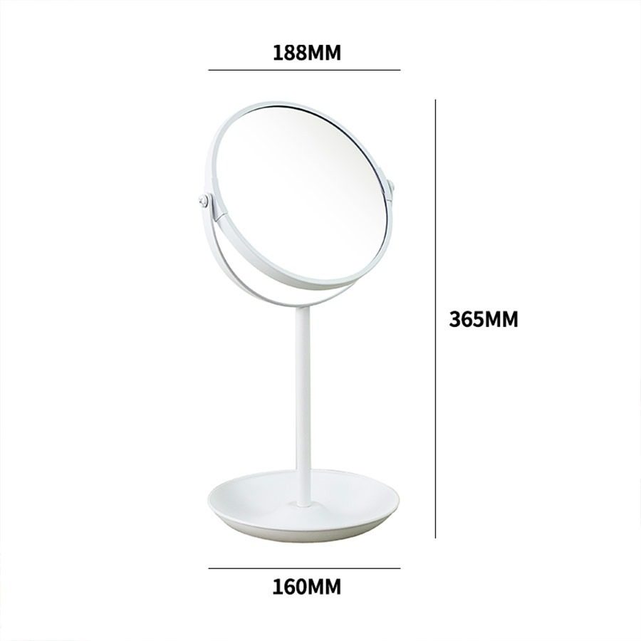 Espejo Mesa Blanco 2 Caras 36,5×16cm Blanco Rotacion 360º Blanco - 1
