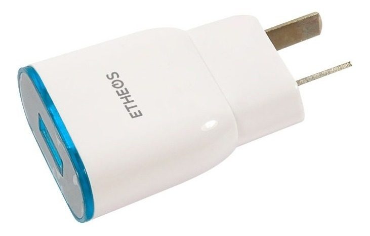 Cargador 1 Puerto Usb 2.1 A 5v Abs Sin Cable Etheos Blanco