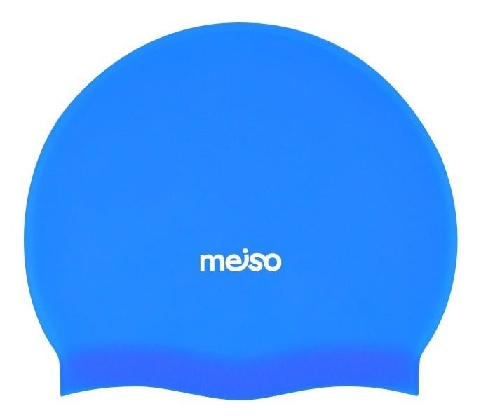Gorro Clasico De Natacion Azul 20x20x23cm Meiso Silicona Azul