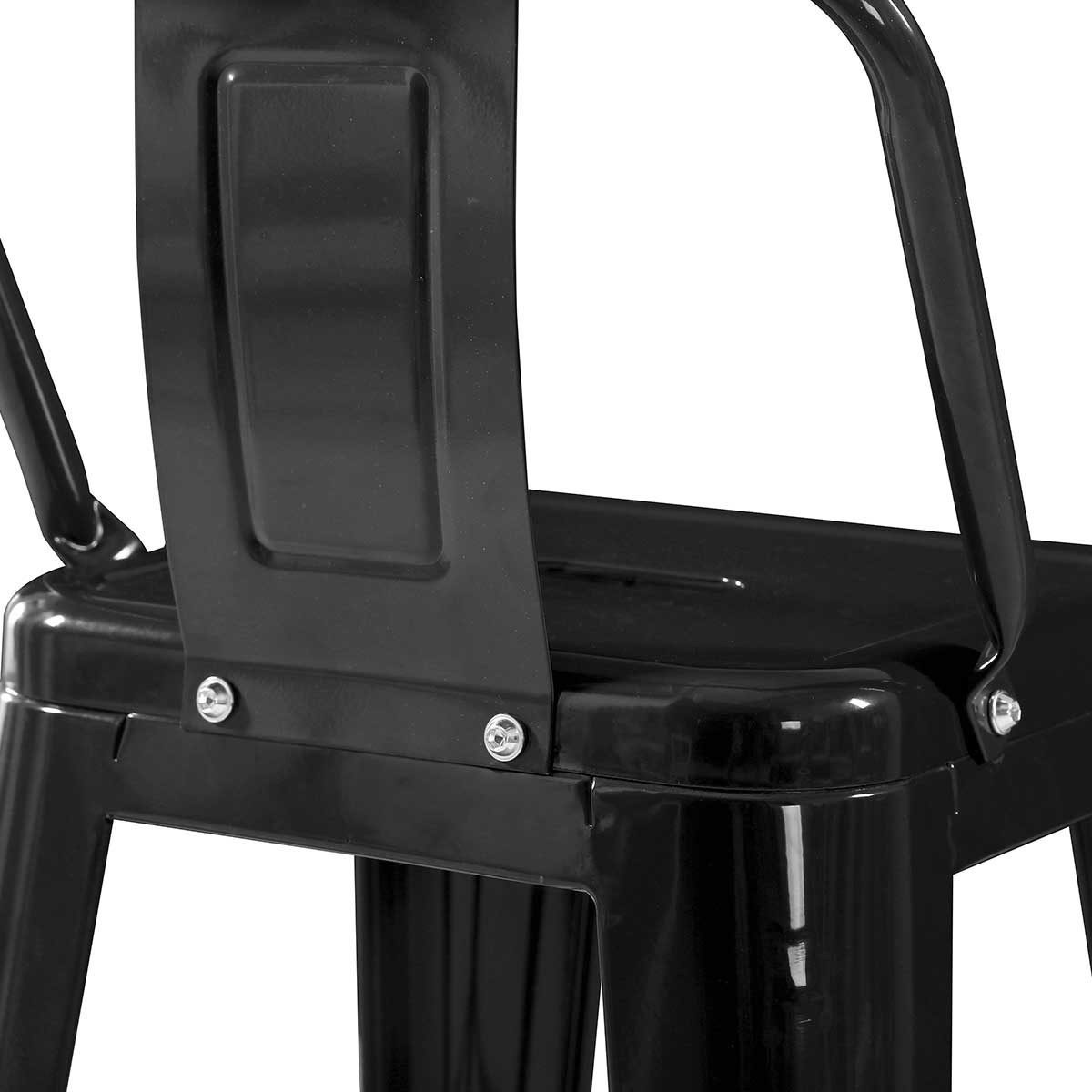 Banqueta Alta Con Respaldo Tolix Negro Metal 43×42,5×96,5cm Negro - 3