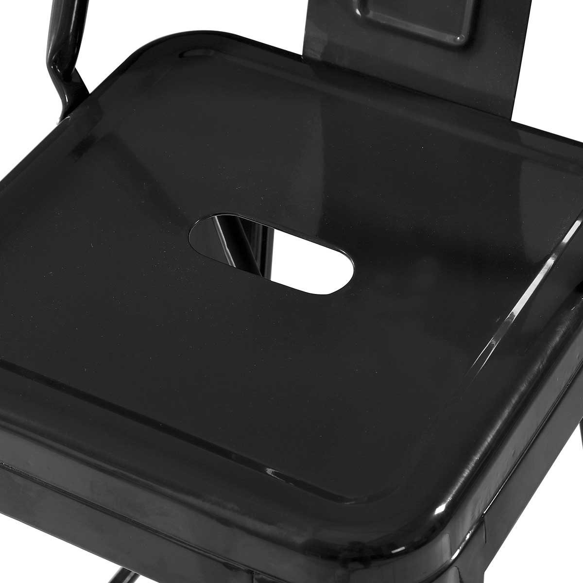 Banqueta Alta Con Respaldo Tolix Negro Metal 43×42,5×96,5cm Negro - 5