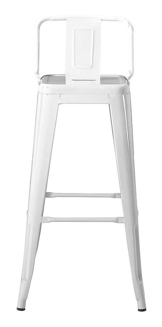 Banqueta Alta Con Respaldo Tolix Blanca Metal 43×42,5×96,5cm Blanco - 2
