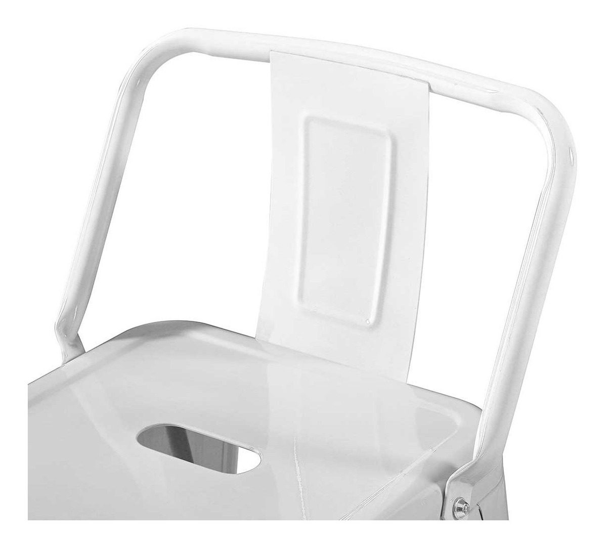 Banqueta Alta Con Respaldo Tolix Blanca Metal 43×42,5×96,5cm Blanco - 4
