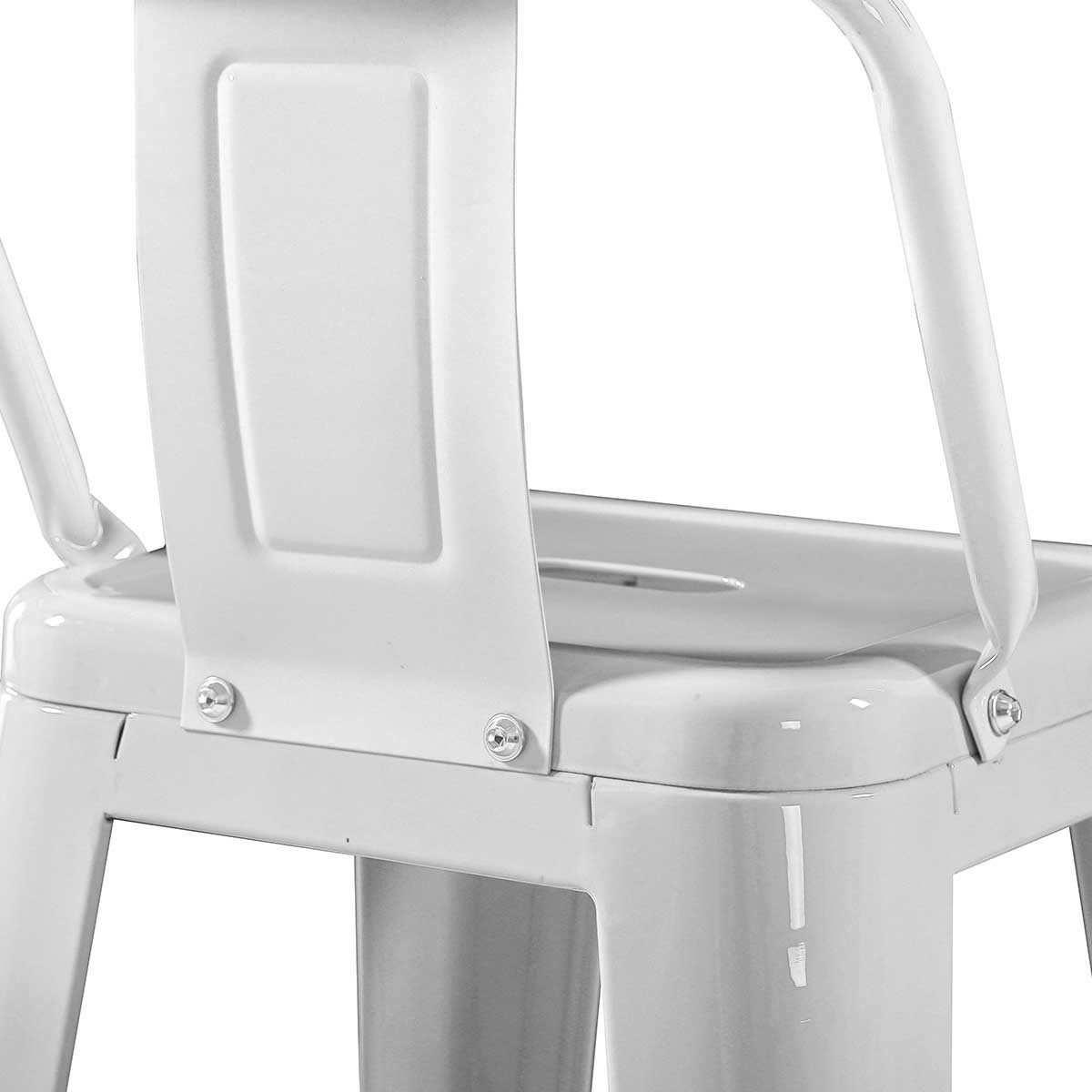 Banqueta Alta Con Respaldo Tolix Blanca Metal 43×42,5×96,5cm Blanco - 5