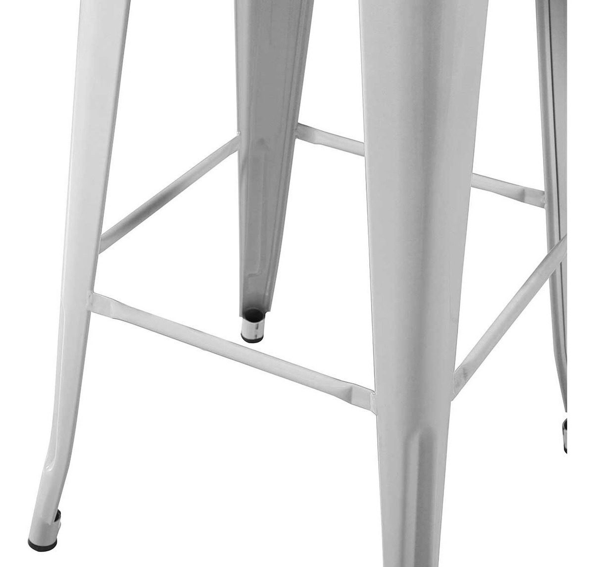 Banqueta Alta Con Respaldo Tolix Blanca Metal 43×42,5×96,5cm Blanco - 6