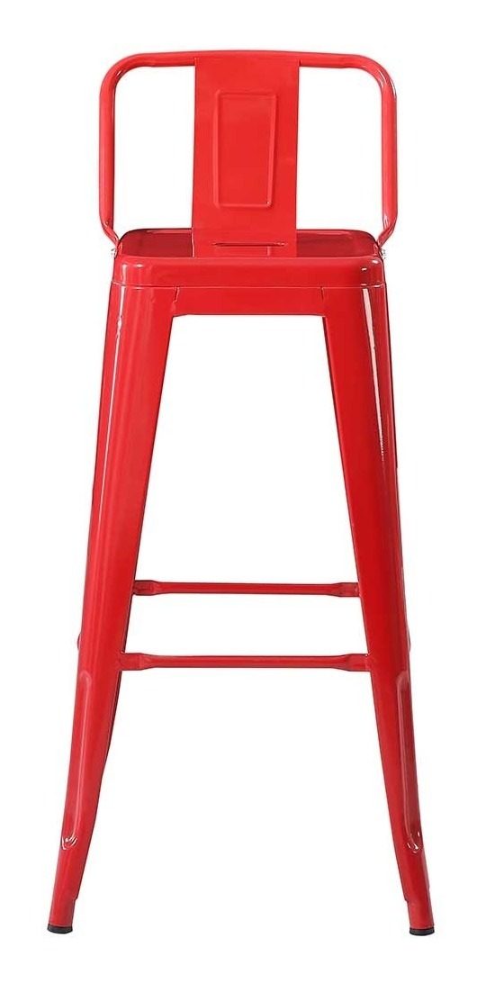 Banqueta Alta Con Respaldo Tolix Roja Metal 43×42,5×96,5cm Rojo - 2