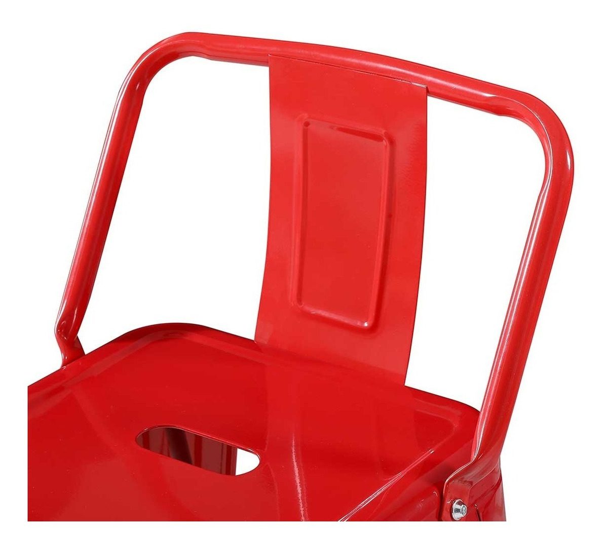 Banqueta Alta Con Respaldo Tolix Roja Metal 43×42,5×96,5cm Rojo - 3
