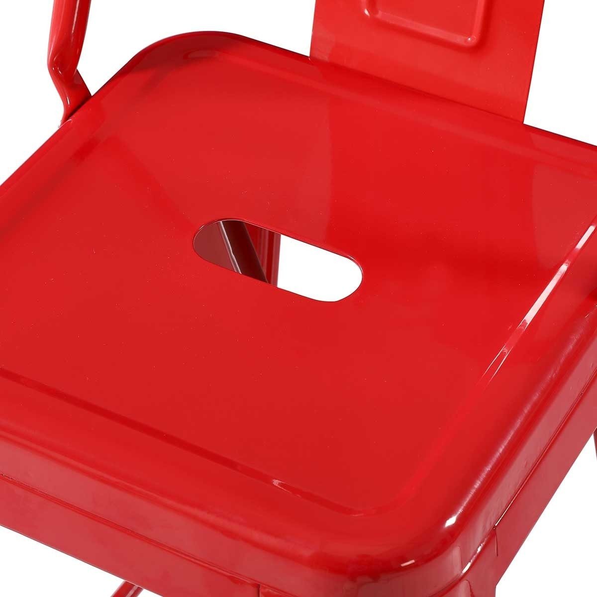 Banqueta Alta Con Respaldo Tolix Roja Metal 43×42,5×96,5cm Rojo - 4