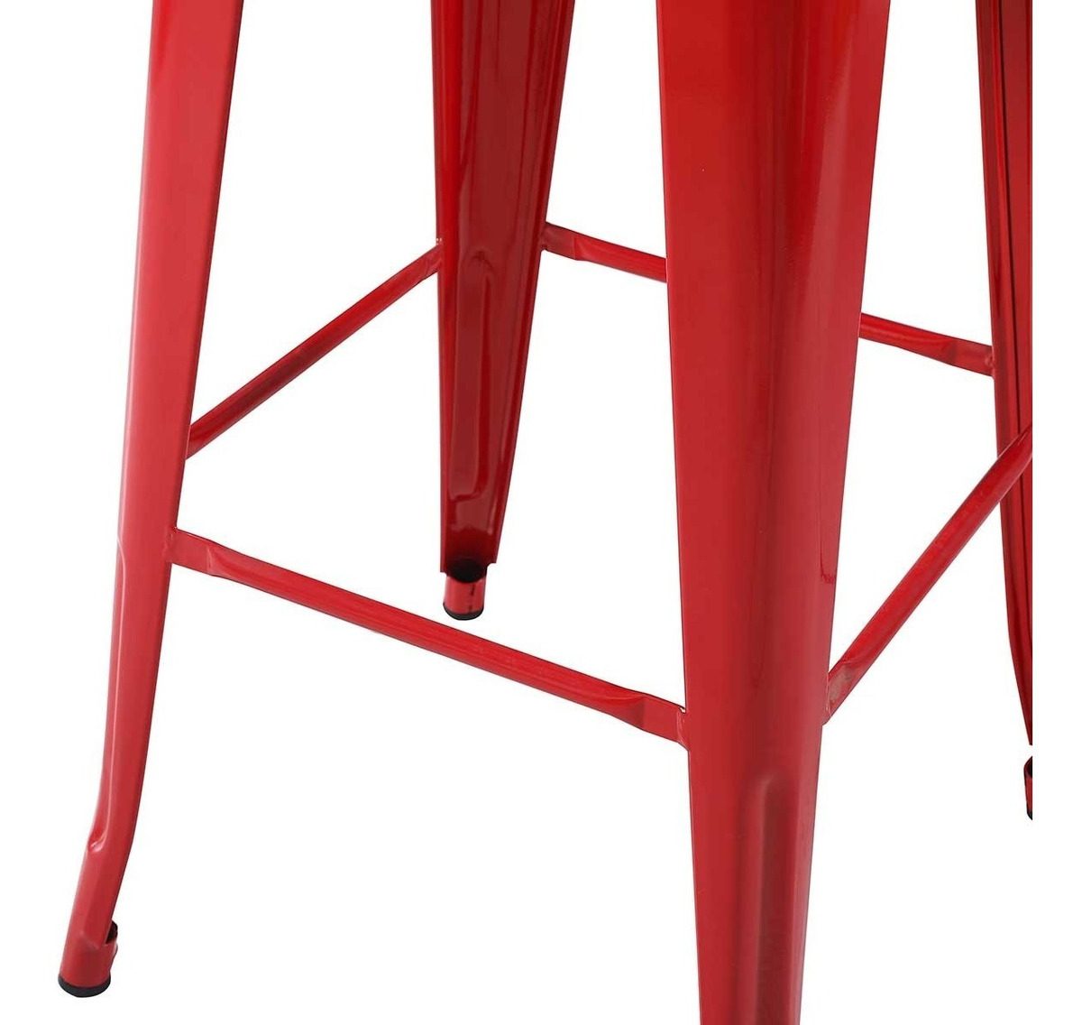 Banqueta Alta Con Respaldo Tolix Roja Metal 43×42,5×96,5cm Rojo - 6