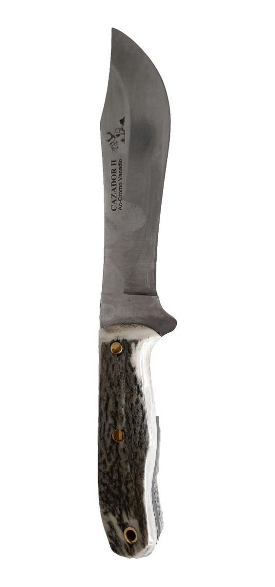 Cuchillo Yarara Cazador 2 Cabo De Ciervo Con Vaina De Cuero Marrón Claro