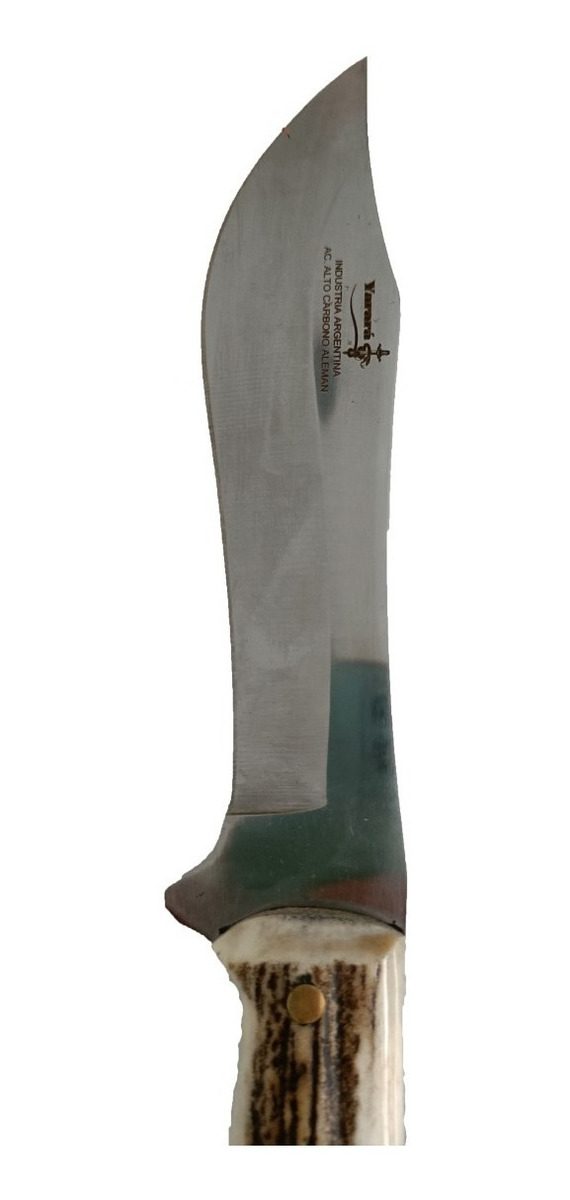 Cuchillo Yarara Cazador 2 Cabo De Ciervo Con Vaina De Cuero Marrón Claro - 1