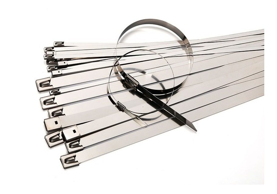 Precinto De Acero Inoxidable 4,6 Mm × 400 Mm X 100 Unidades Gris