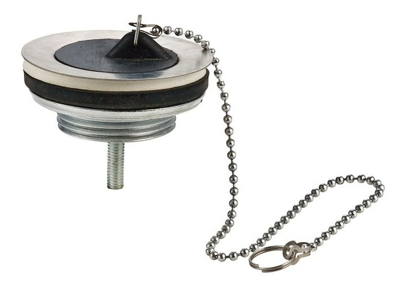 Sopapa Universal Para Desagüe Cromado 1 1/4 B-17 Con Tapon Plateado - 1
