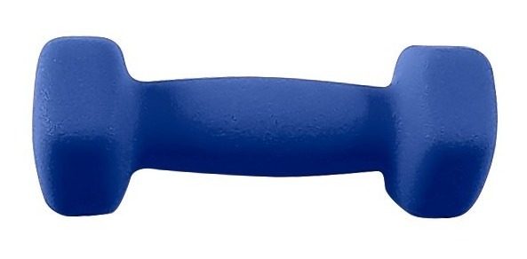 Mancuerna  Hierro Recubierta De Pvc 1 Kg Largo 14cm Azul