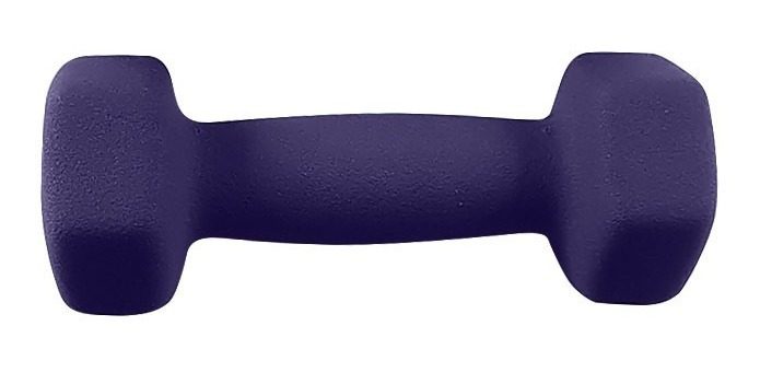Mancuerna Hierro Recubierta De Pvc 2 Kg Largo 17,5cm Violeta