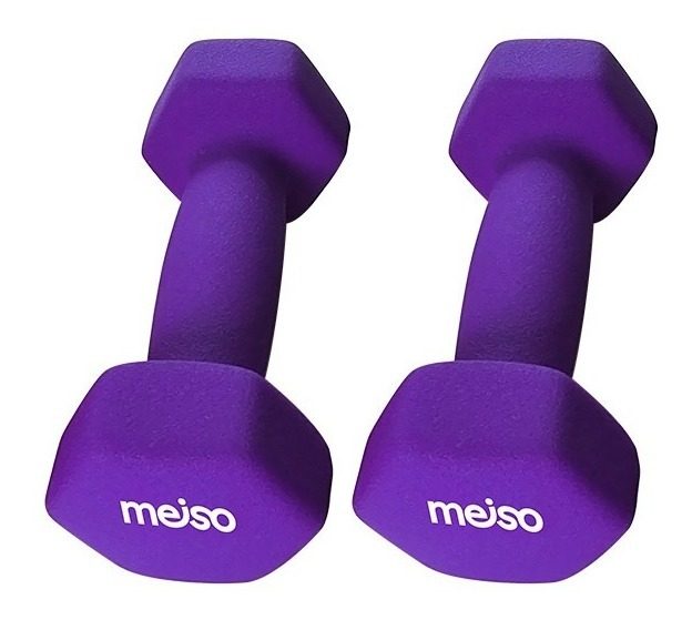 Mancuerna Hierro Recubierta De Pvc 2 Kg Largo 17,5cm Violeta - 1