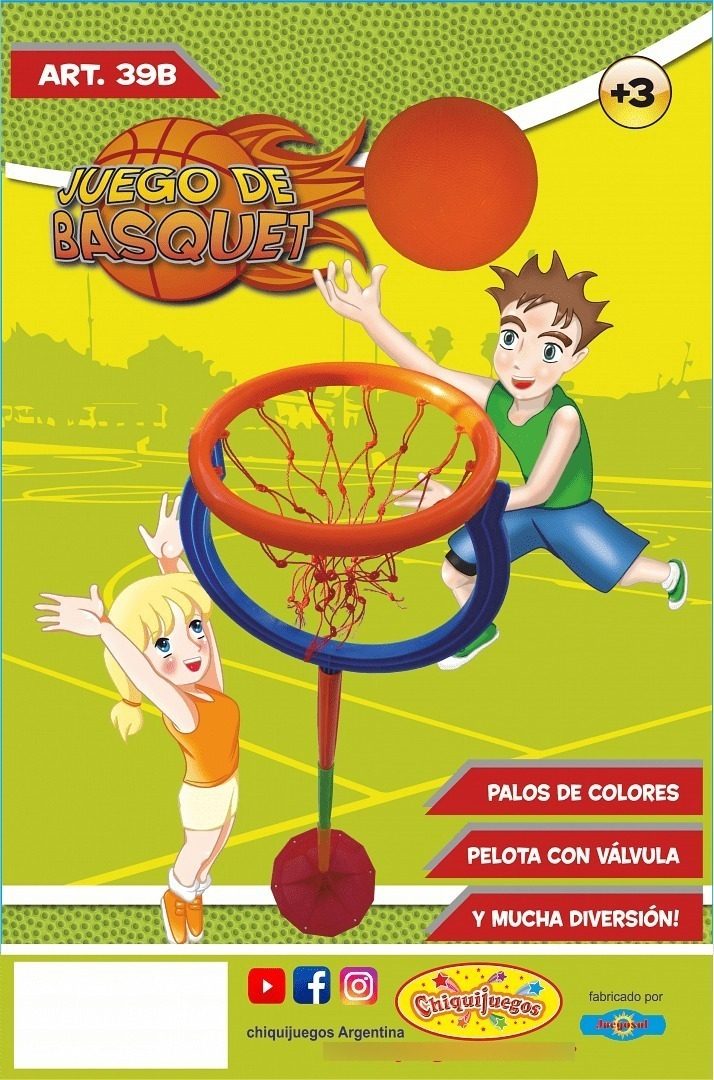 Aro Basquet Regulable En Altura Pelota Bolsa Facil Armado - 1