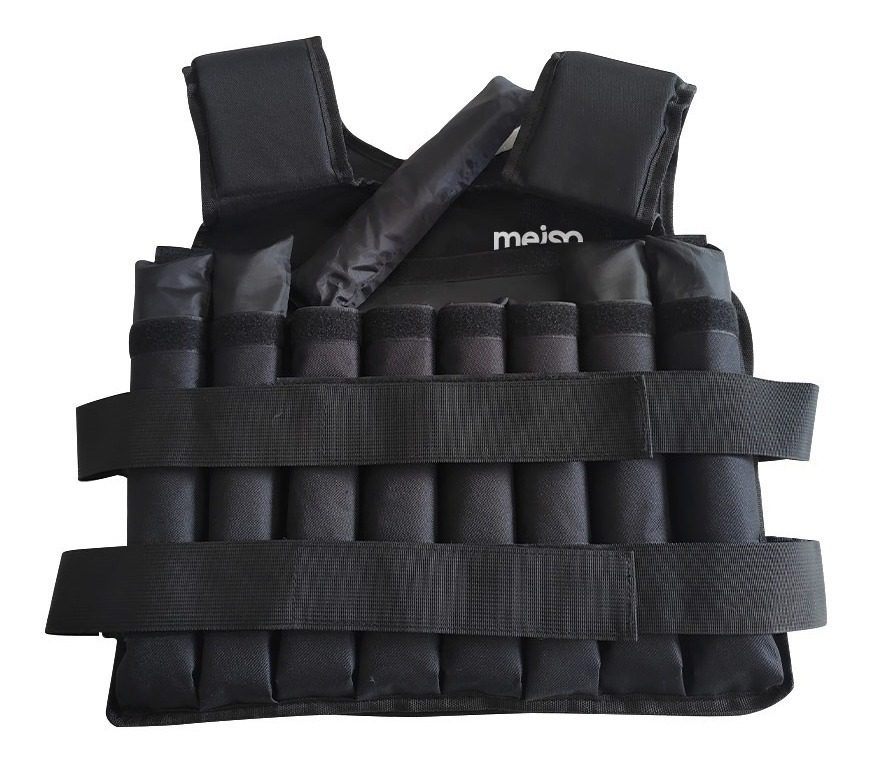 Chaleco Con Peso 10kg Regulable Entrenamiento 42×50cm  Negro - 1