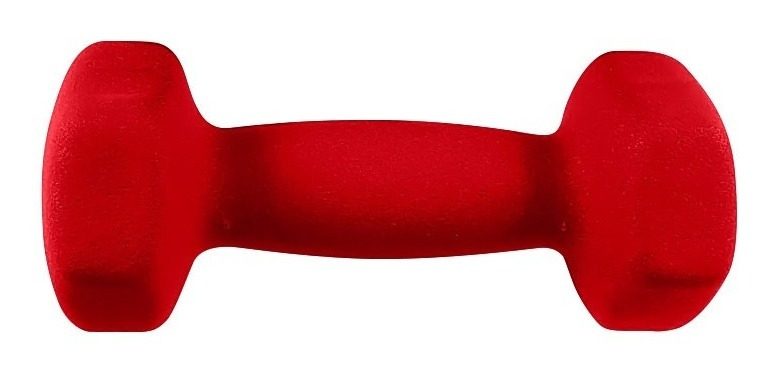 Mancuerna Hierro Recubierta De Pvc 3 Kg Largo 18,5cm Rojo