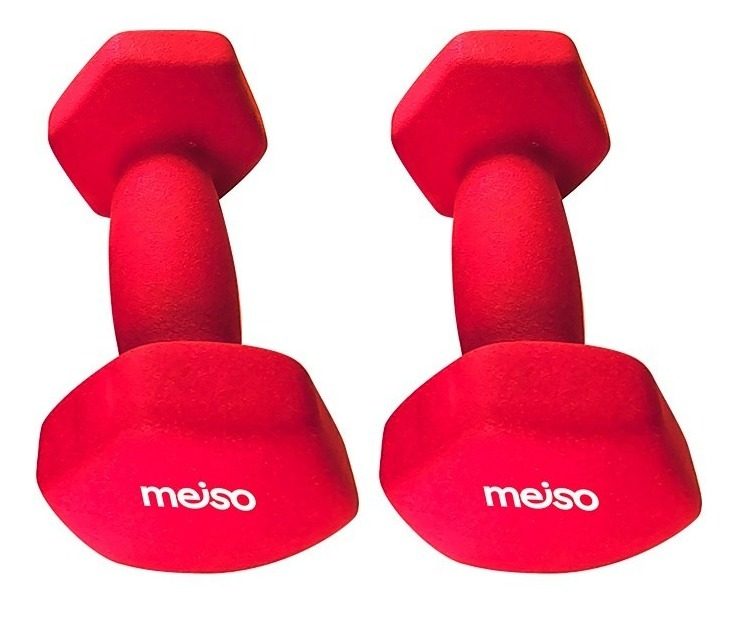 Mancuerna Hierro Recubierta De Pvc 3 Kg Largo 18,5cm Rojo - 1