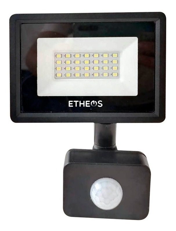 Reflector Led 20w C/sensor Fría 120×105×27mm Deteccion 120° Negro