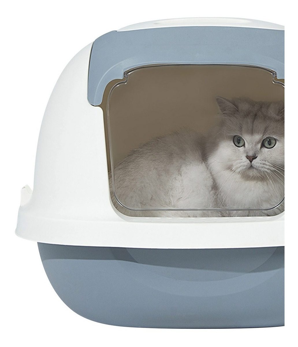 Bandeja Sanitaria Cerrada Gris P/gato 52,1×42,7×41,4cm Abs Gris - 1