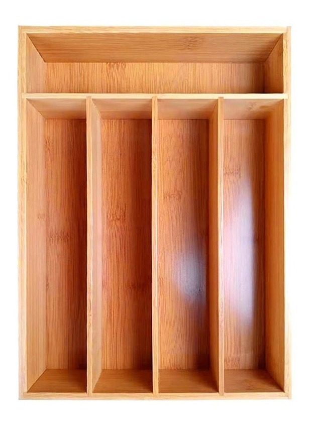 Cubertero Simple De Bambú 35×25×6 Cm Con 5 Compartimientos - 1