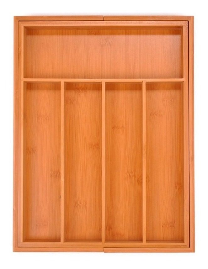 Cubertero Extensible Bambú 29×38×5cm Con 7 Compartimiento