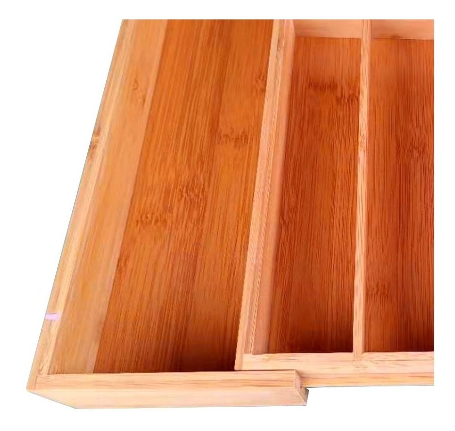 Cubertero Extensible Bambú 29×38×5cm Con 7 Compartimiento - 3