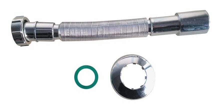 Descarga Flexible Metalizada P/lavatorio Polipropileno Cromo