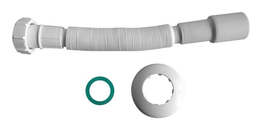 Descarga Flexible Blanca P/lavatorio Polipropileno 30 A 80cm Blanco