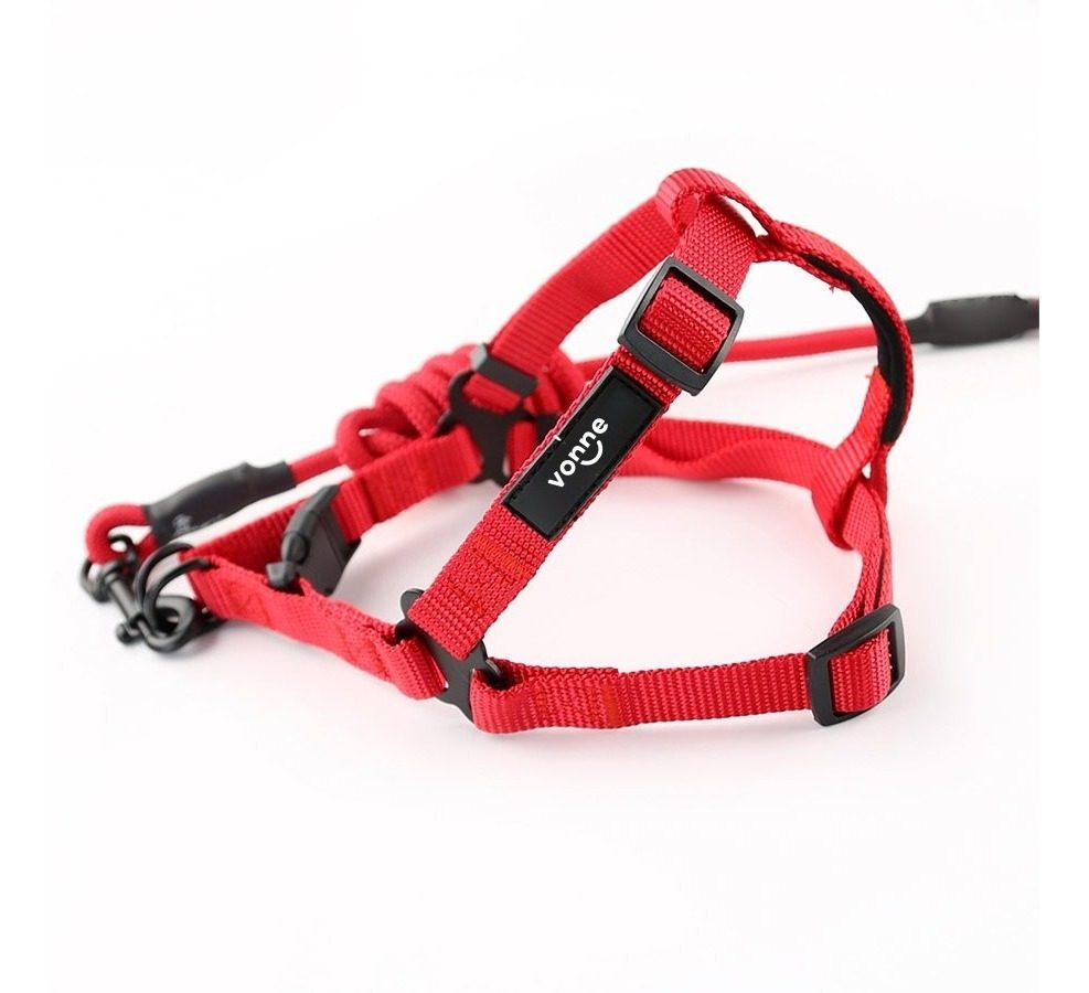 Arnés C/correa P/perro Talle S Circunferencia 25-35cm Rojo - 2