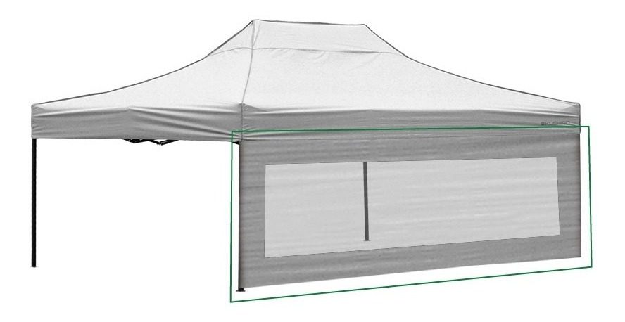 Pared Blanca/transparente P/gazebo 1,96×4,5m Oxford 420d Pvc Blanco