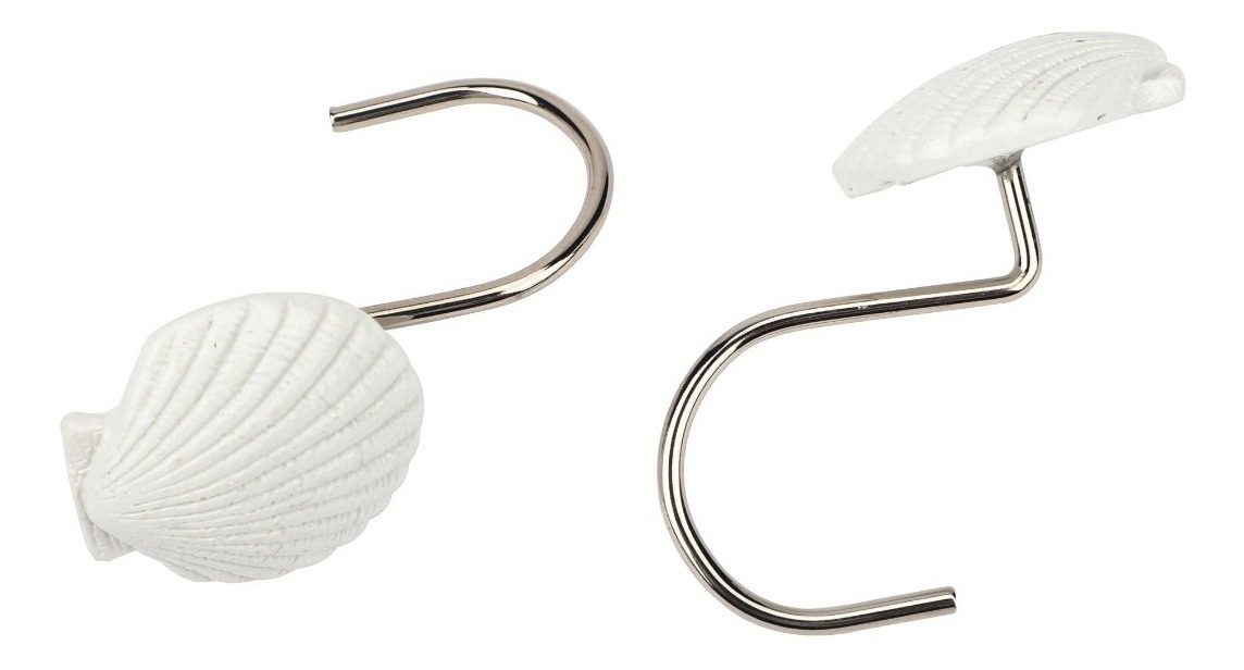 Sets Ganchos Para Cortina De Baño X 12 (ostra) Blanco - 1